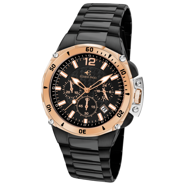 Elmer Ingo Sporty Chronograph Black & Gold (Gents)