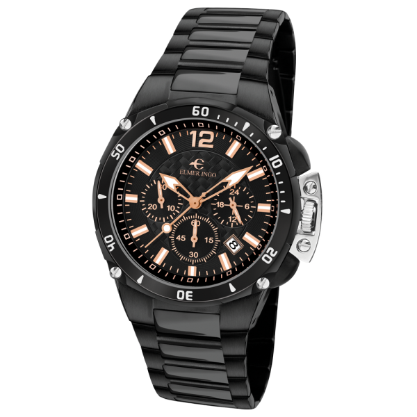 Elmer Ingo Sporty Chronograph Black & Orange (Gents)