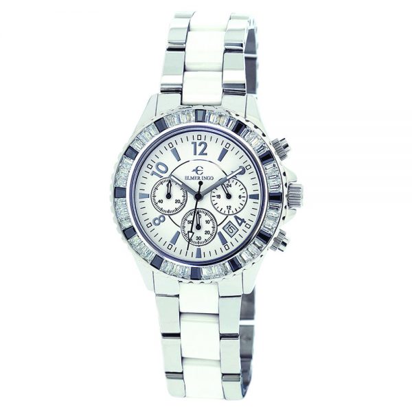 Elmer Ingo Semi Ceramics Chronograph XS BW White (Ladies)