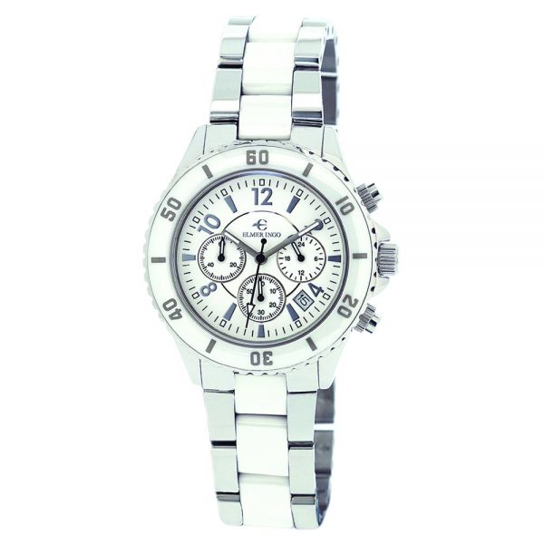 Elmer Ingo Semi Ceramics Chronograph XS BW All White (Ladies)