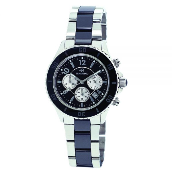 Elmer Ingo Semi Ceramics Chronograph Black White (Ladies)